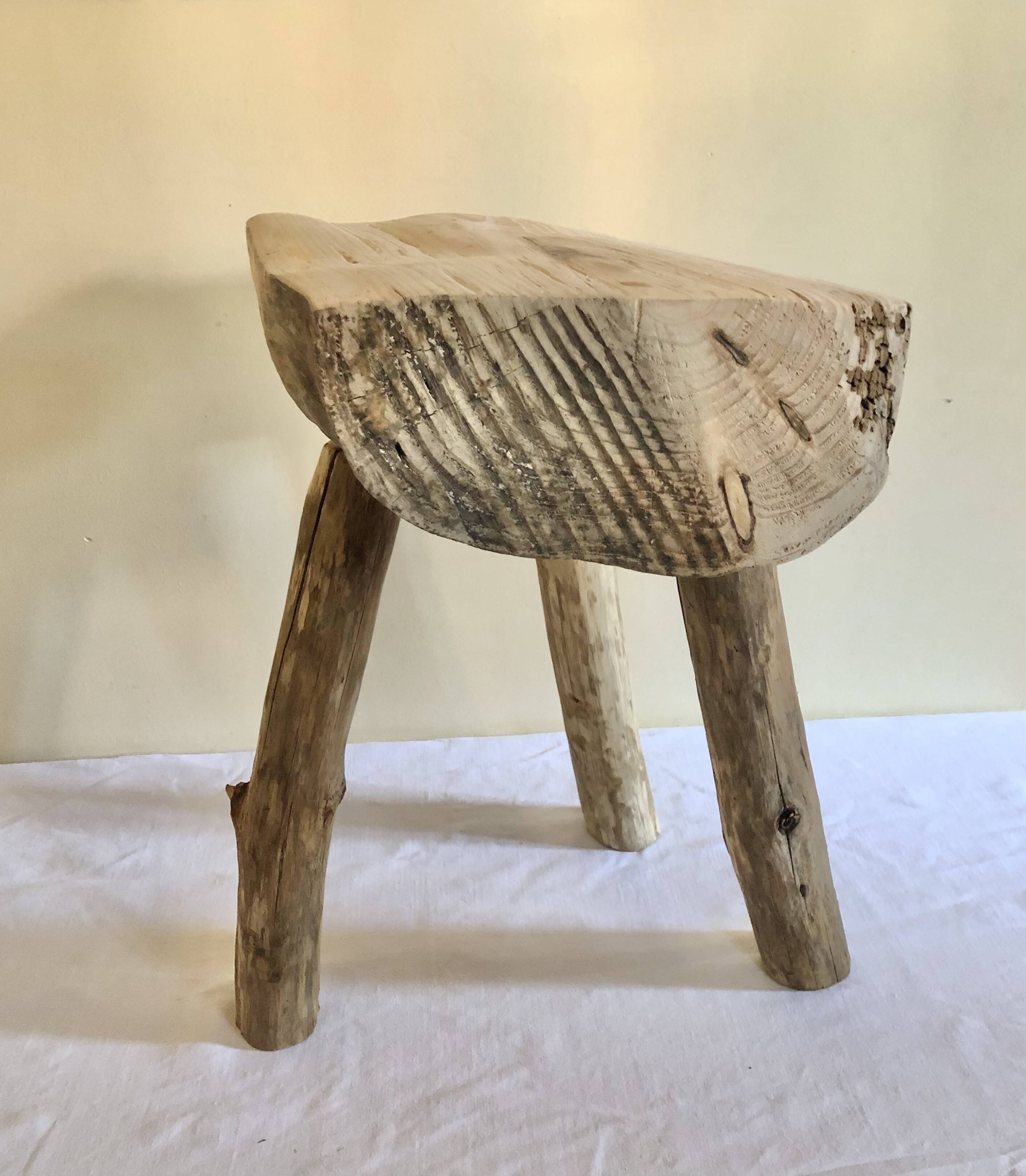 Brutalist tripod farm stool