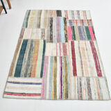 Boho ethnic flatweave vintage rug 124x170cm