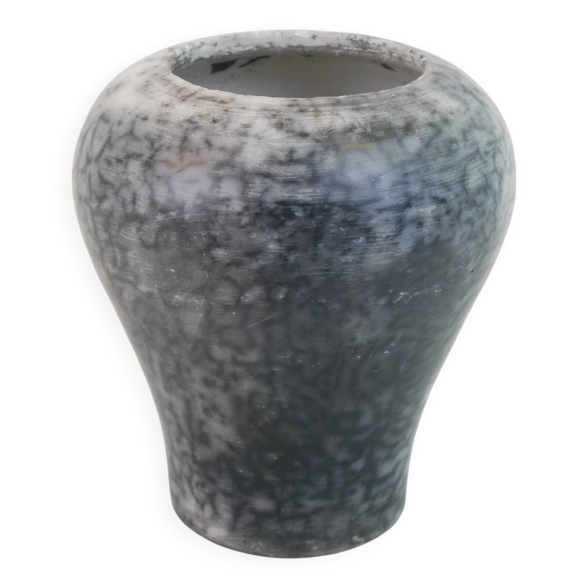 Vase en céramique gris et blanc