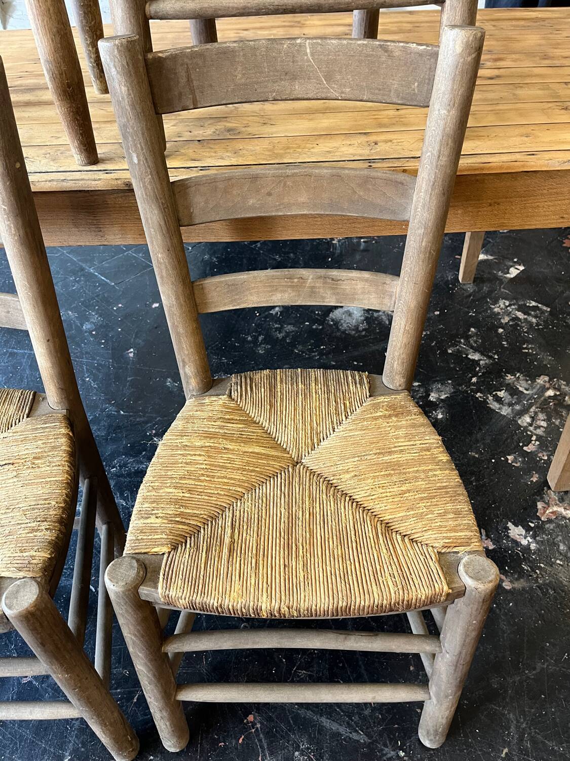 Lot of 6 straw chairs from the end of the 19th century