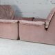 Cinna, pair of armchairs foam and velvet ras pink pale, France, circa 1970
