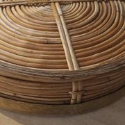 Bauhaus rattan tray with gilded brass edge, G. Crespi