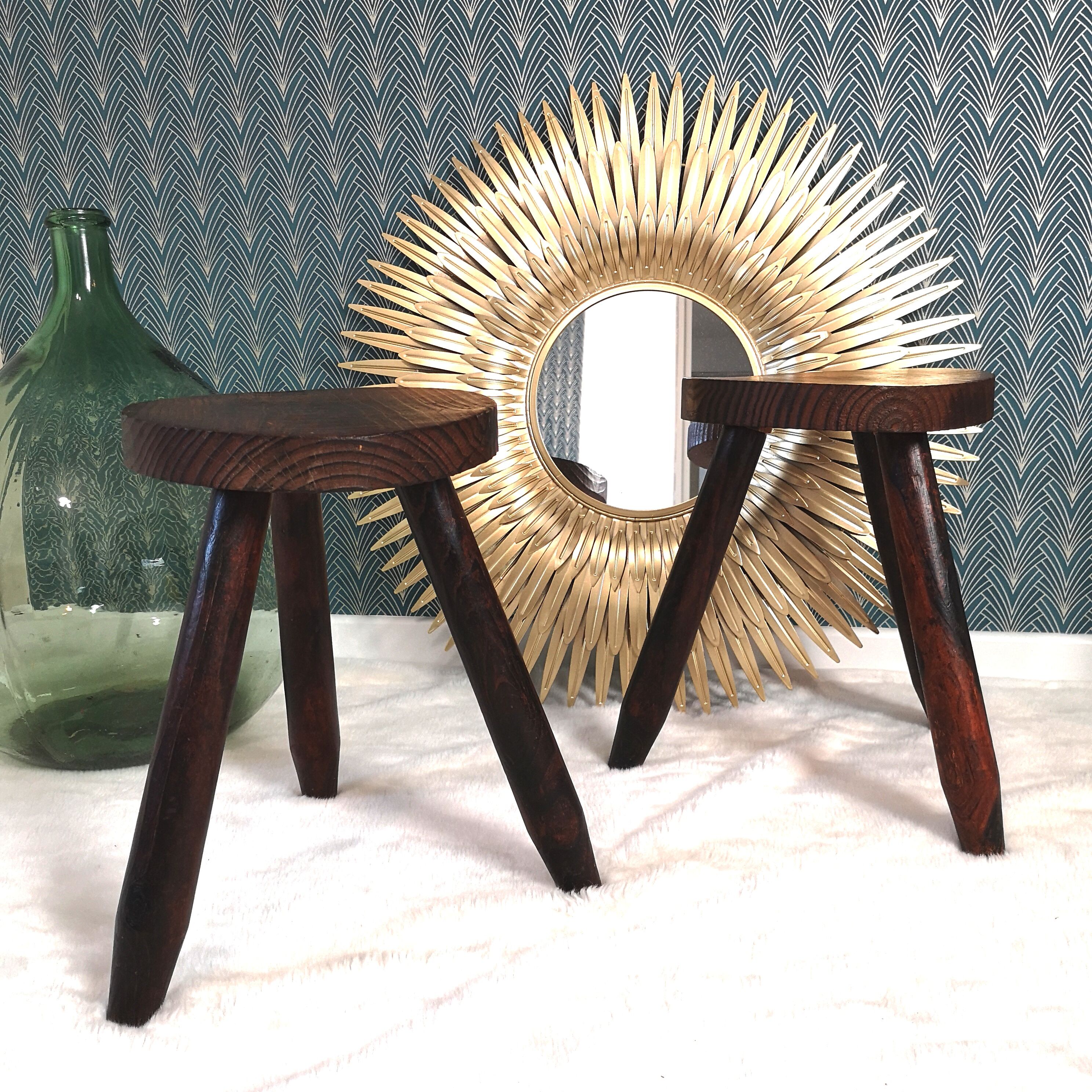 Pair of tripod stools