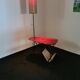 Table d’appoint vintage lampadaire et porte-papier