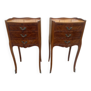 Paire Tables Chevet - bronze