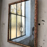 Pink patinated mirror 19th 54x70cm