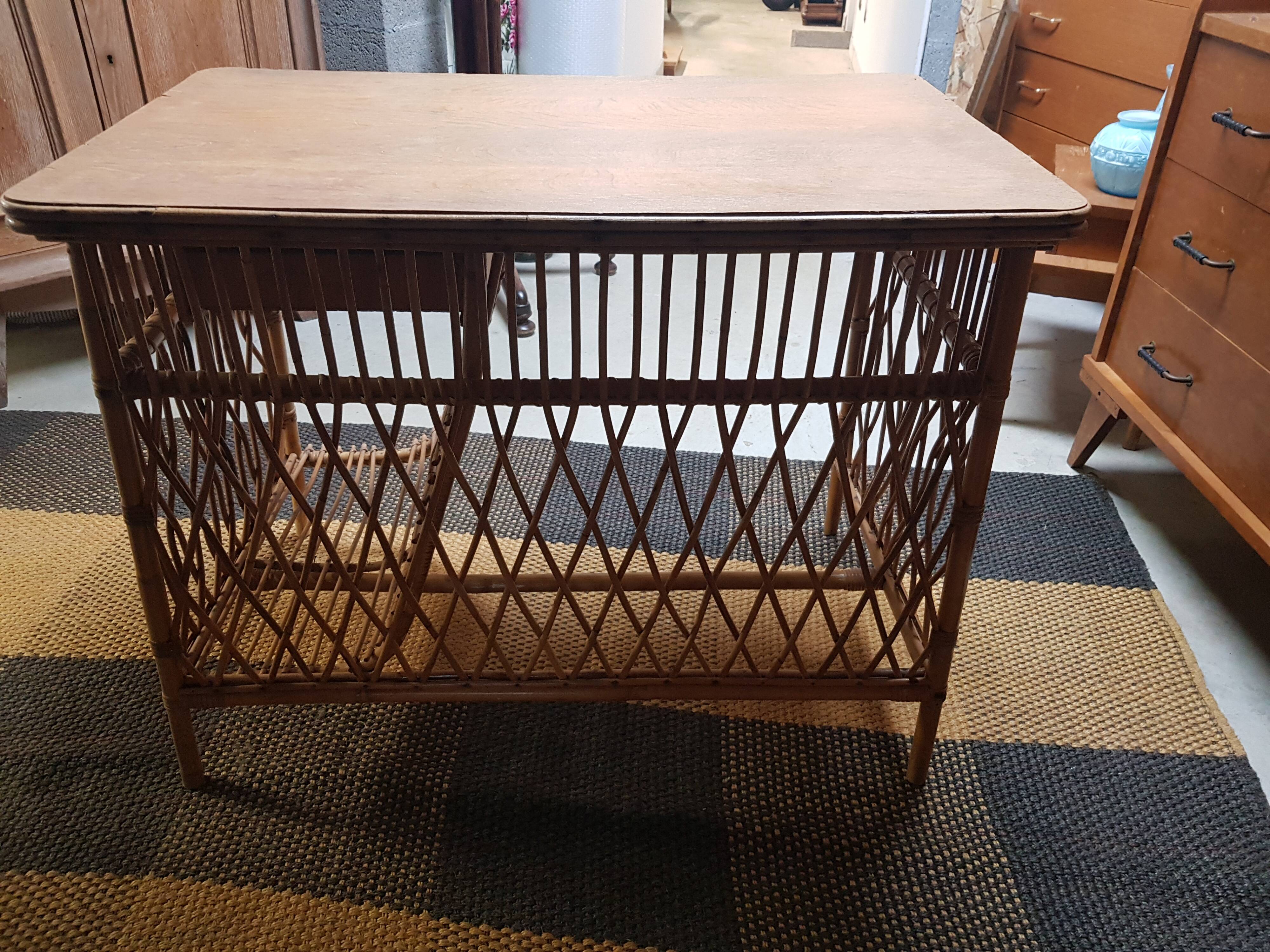 Vintage rattan desk
