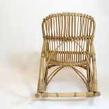 Rohe Noordwolde, rocking chair en rotin des années 60-70.