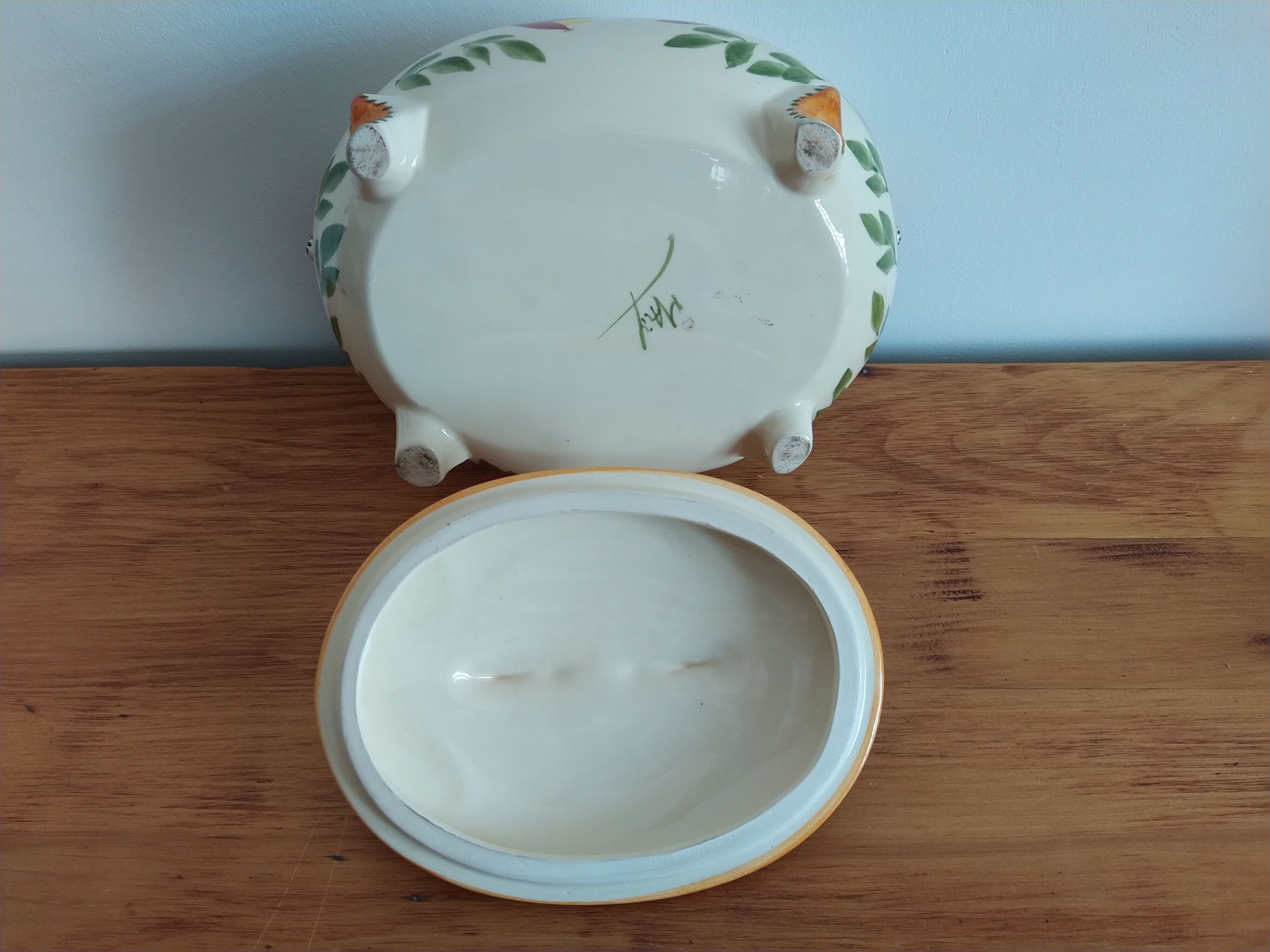 Handmade vintage ceramic soup kitchen