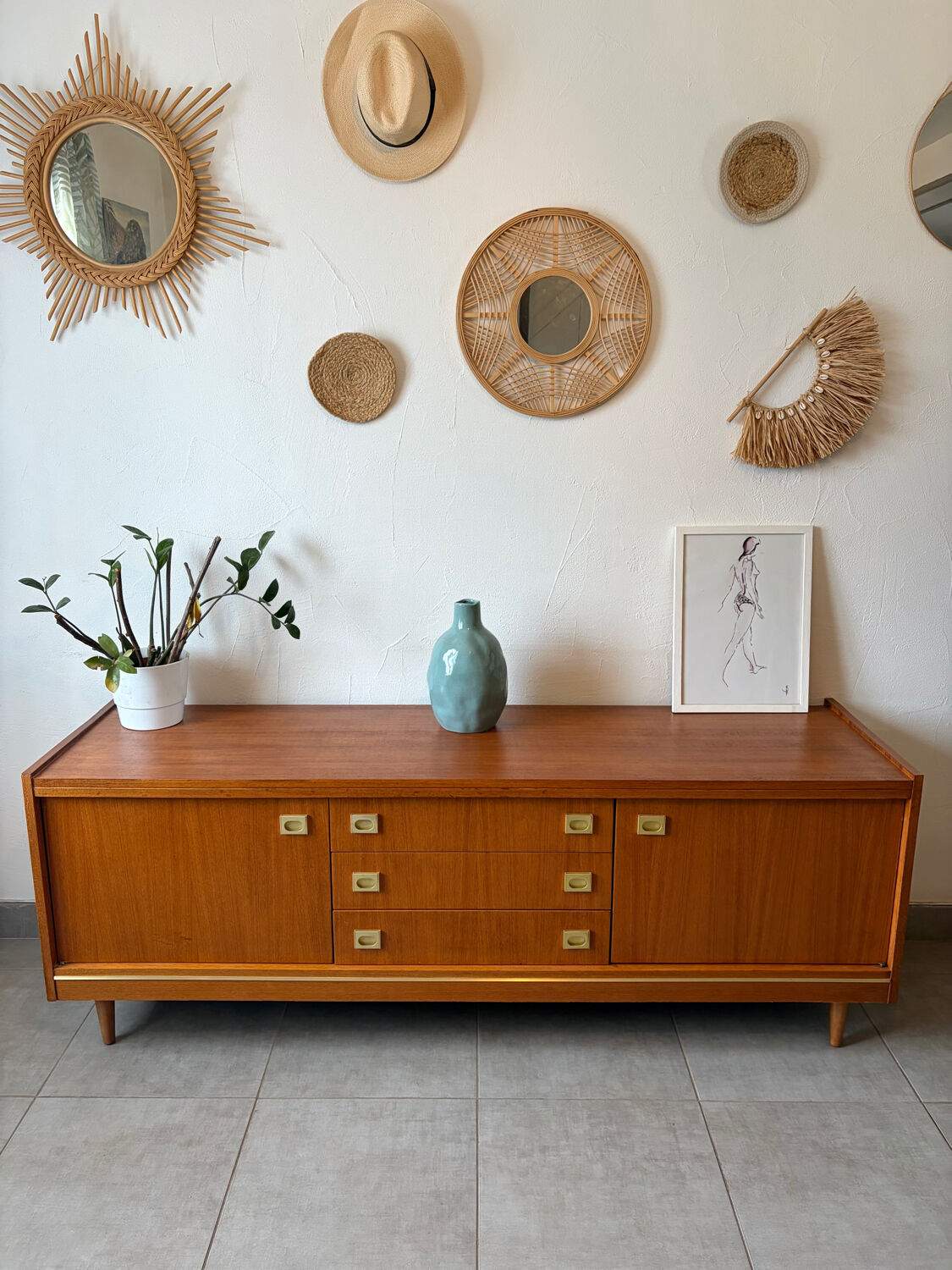 Vintage teak enfilade from the 1960s.