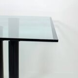 Table à manger carrée "Brentano" en verre par Emaf Progetti pour Zanotta (Italie, années 1980).