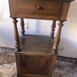 Wooden and marble bedside table
