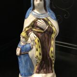 Sainte Anne en faïence de Quimper, travail des années 1950