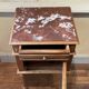 Old Henry II style bedside table in walnut with pink marble top, 19th century