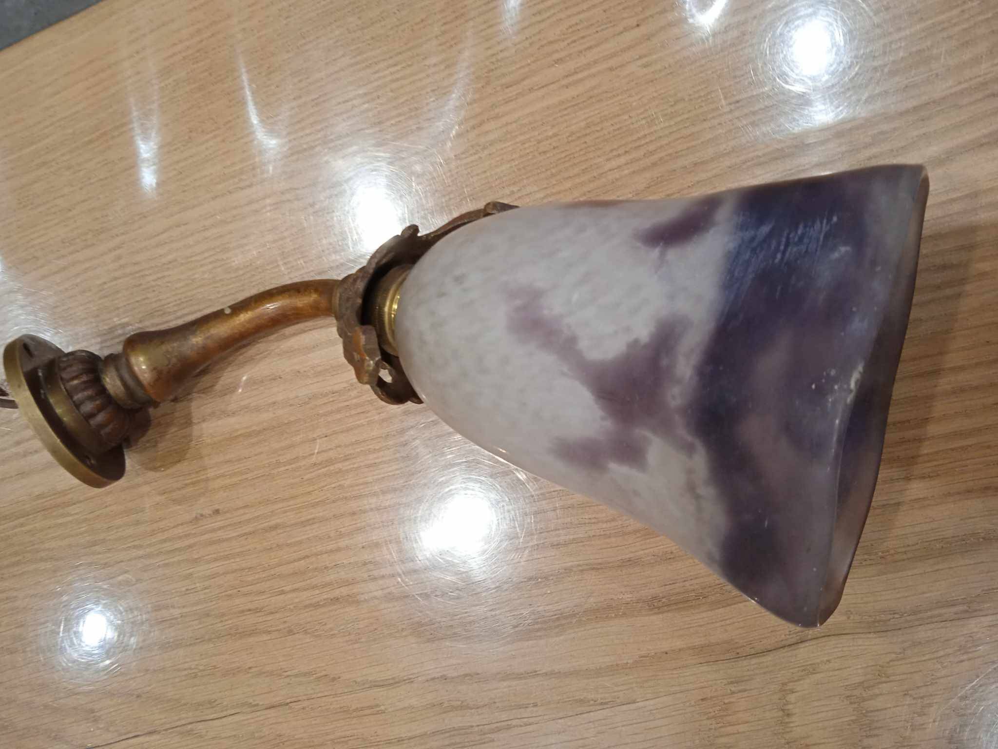 Old glass paste tulip wall light