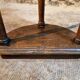 Pair of antique solid wood half-moon side tables, 19th century