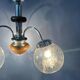 Vintage transparent glass chandelier from Murano with a chrome structure.