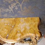 18th century gilded wooden console with 2 legs