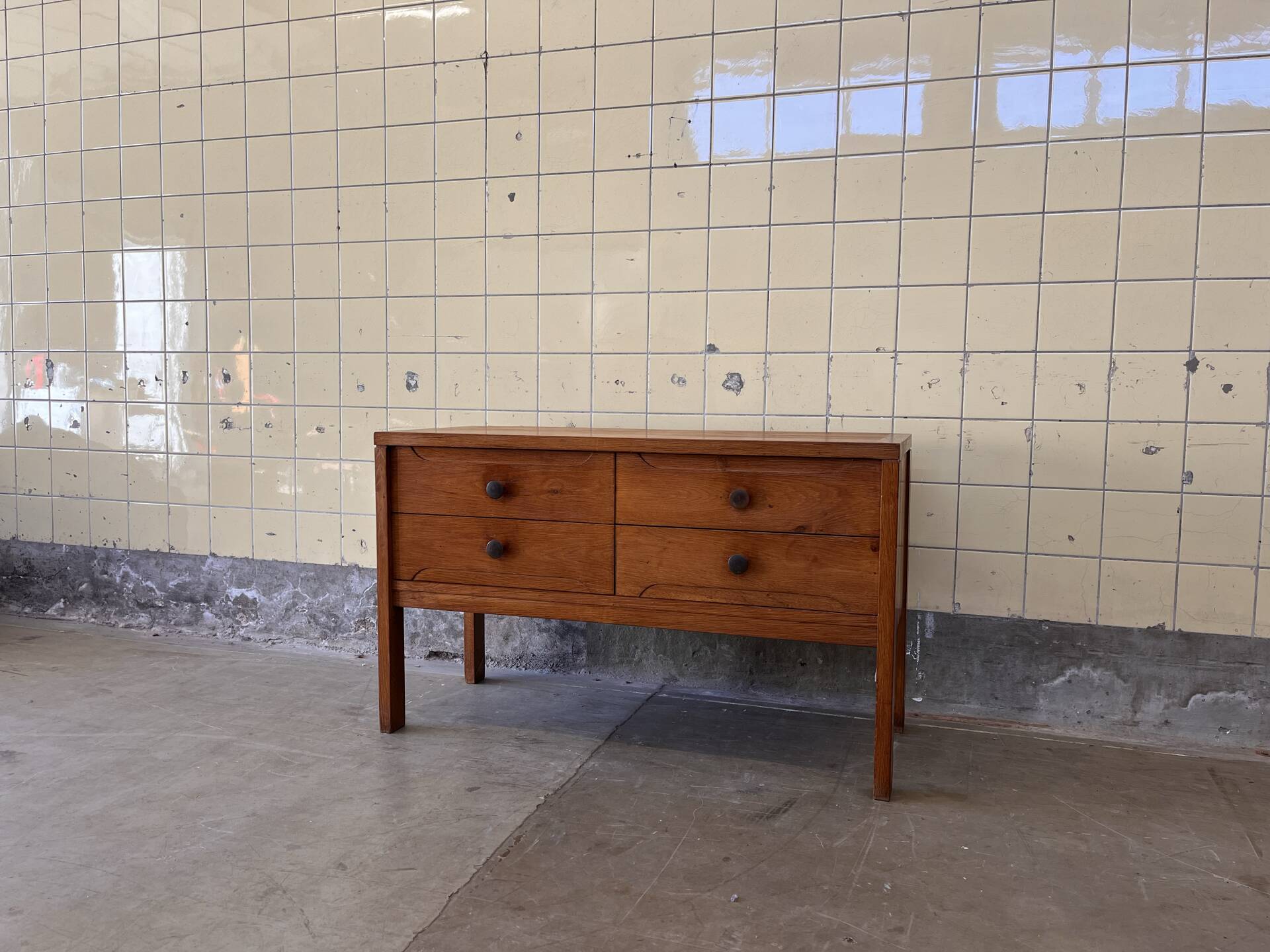 Vintage elm wood cabinet