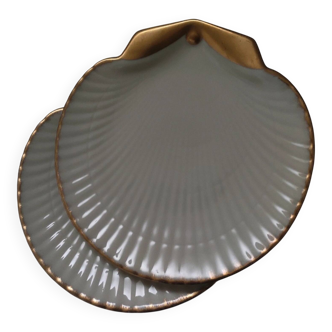 Set of 2 Raynaud Limoges porcelain shells