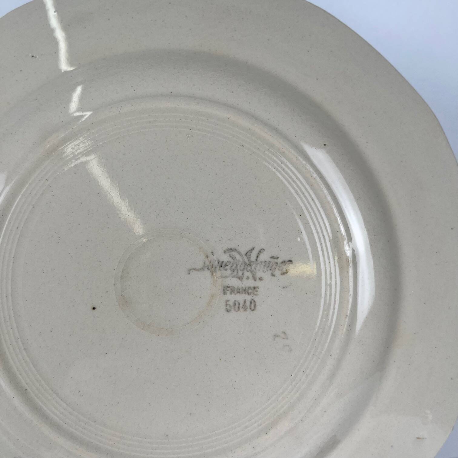 Set of 4 dessert plates Sarreguemines flower pattern, first half of the