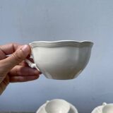 4 beige plain Sarreguemines cups