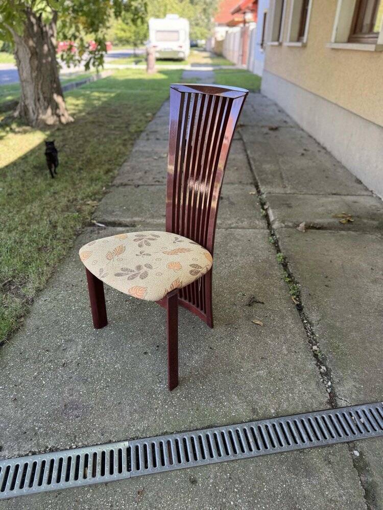 Lacquer and fabric dining chairs by Pietro Costantini, 1980, set of 6