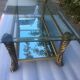 Table basse à deux plateaux verre et miroir