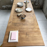 Ancient oak farm table with extensions 218 cm