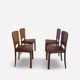 Set of 4 Art Deco dining chairs in walnut, Italy, 1930s-1940s.