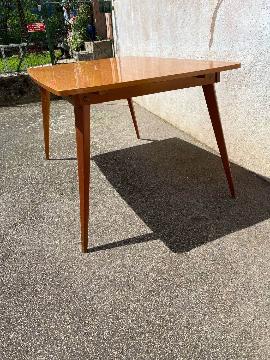 Vintage table with compass legs