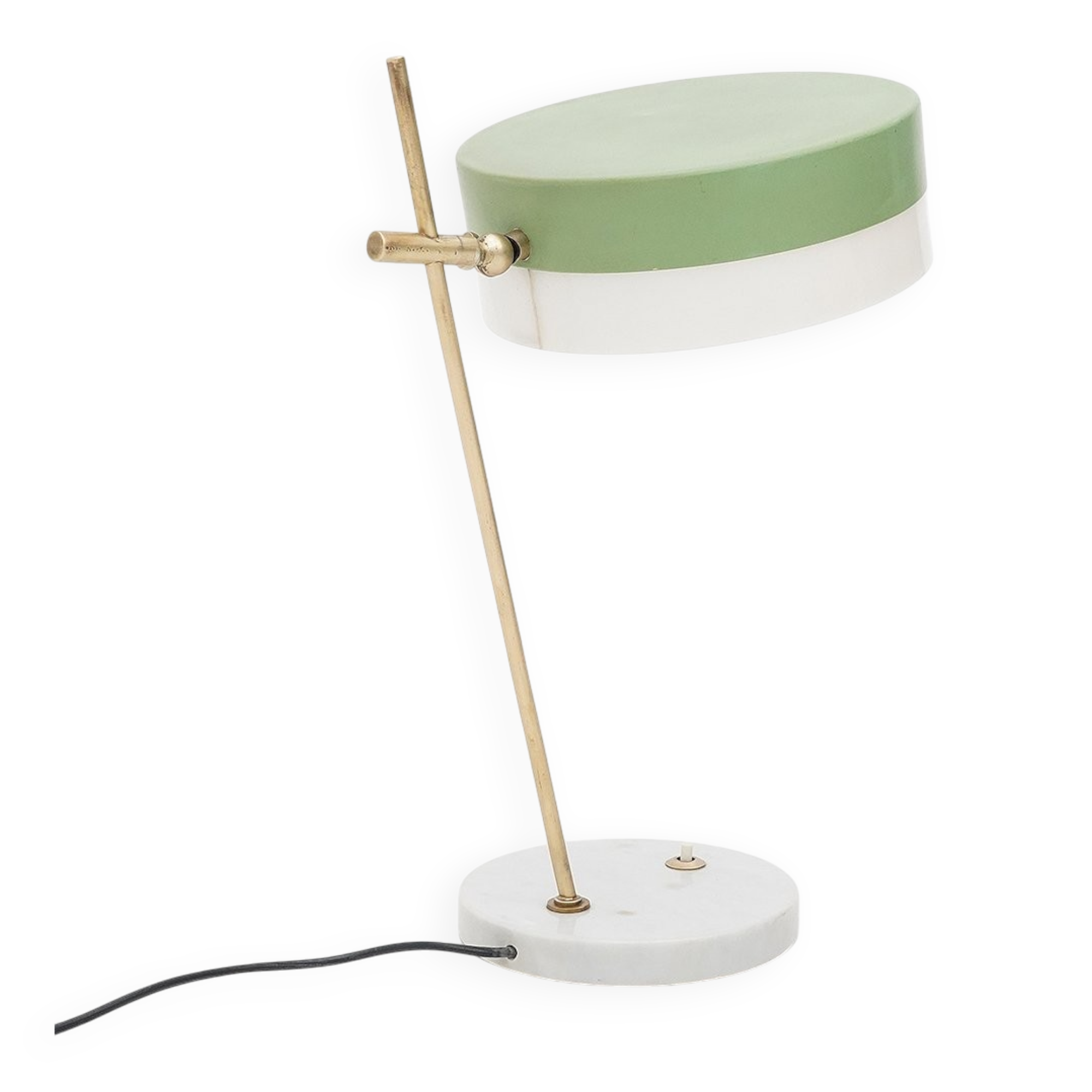 Lampe de table vintage en marbre et laiton de Stilux, années 1950