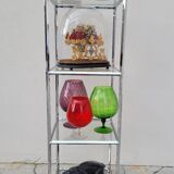 Designer chrome column display shelf - 1970s