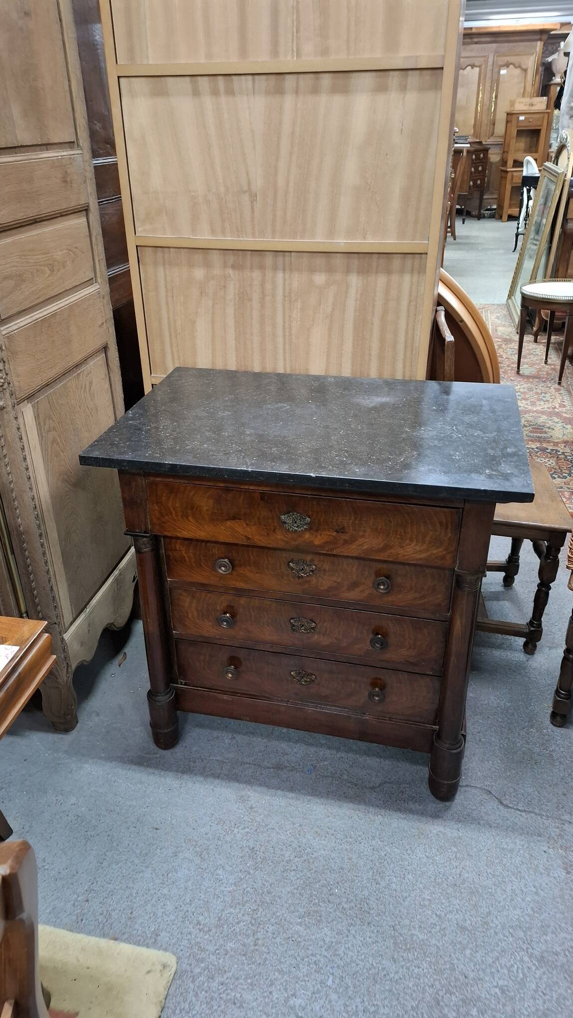 Empire mahogany chest of drawers