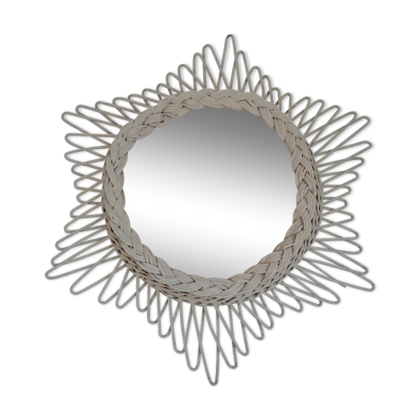 Sun vintage rattan mirror 42x49cm
