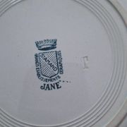 Set of 4 antique ironstone plates from Saint-Amand, "Jane" model.