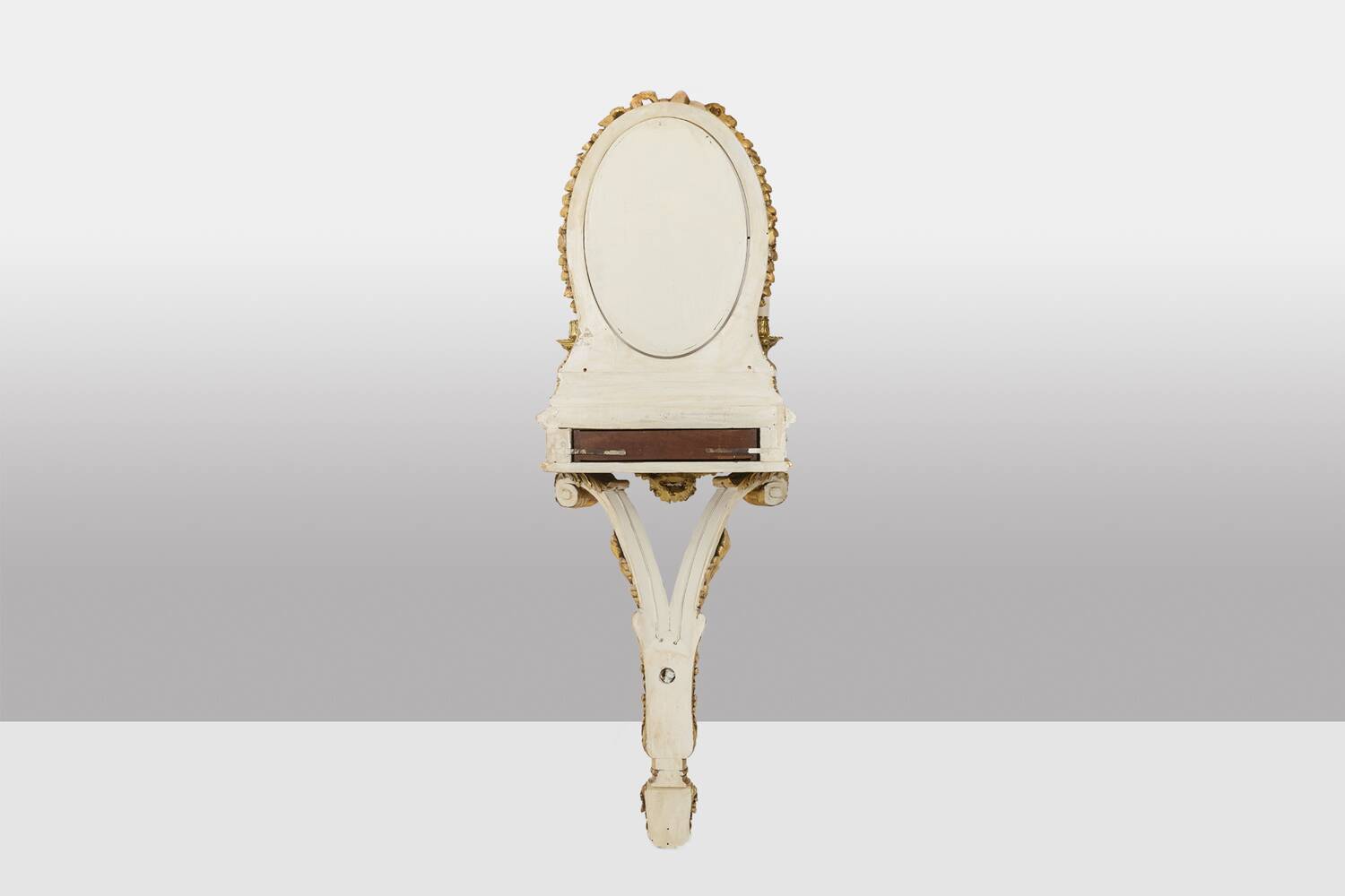 Louis XVI style gilded and lacquered wood console. Circa 1900.