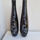Black lacquered vases