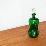 Vintage Kluk Kluk Bottle in Danish Green Glass from Holmegaard, 1970s