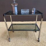 Metal and smoked glass dessert table