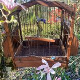 Cage à oiseaux ancienne en bois