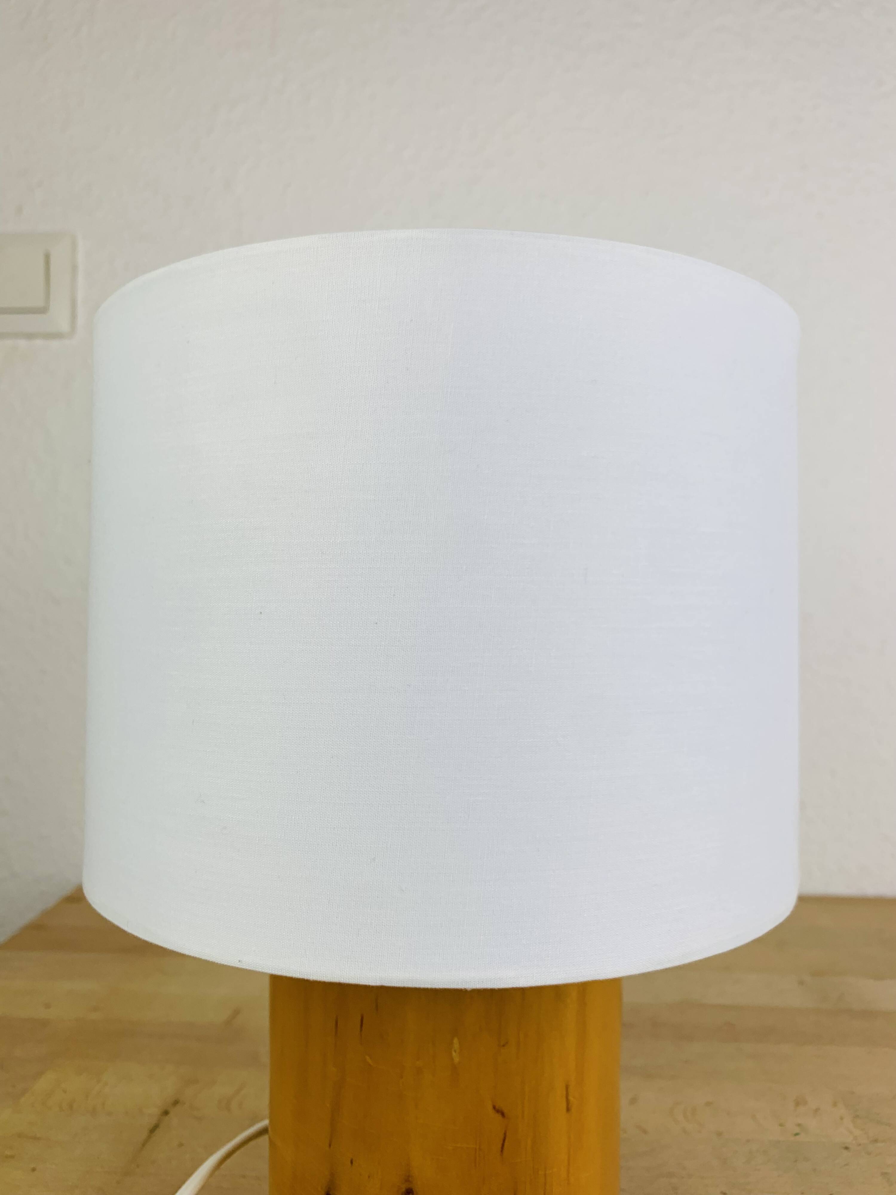 Vintage wooden cylinder lamp by IMT Italy, 1980s