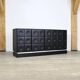 Midcentury Modern Brutalist Sideboard In Black Carved Wood And Chrome, Belgium, 1970s