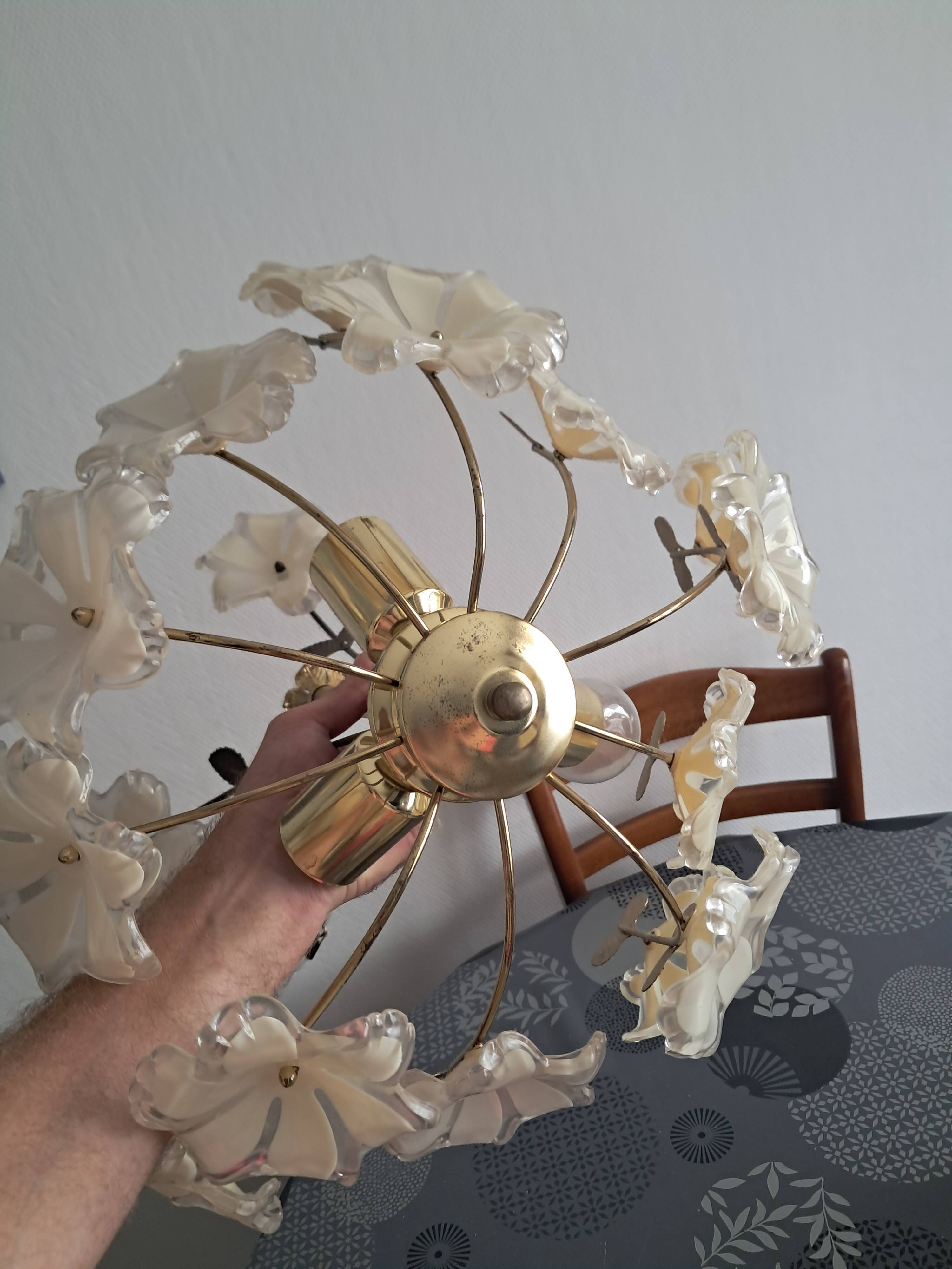 Lustre florale vintage 1960