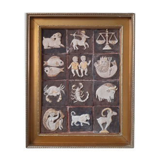 Tableau en céramique "les 12 signes astrologiques"
