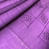 Old linen and cotton sheet iris violet