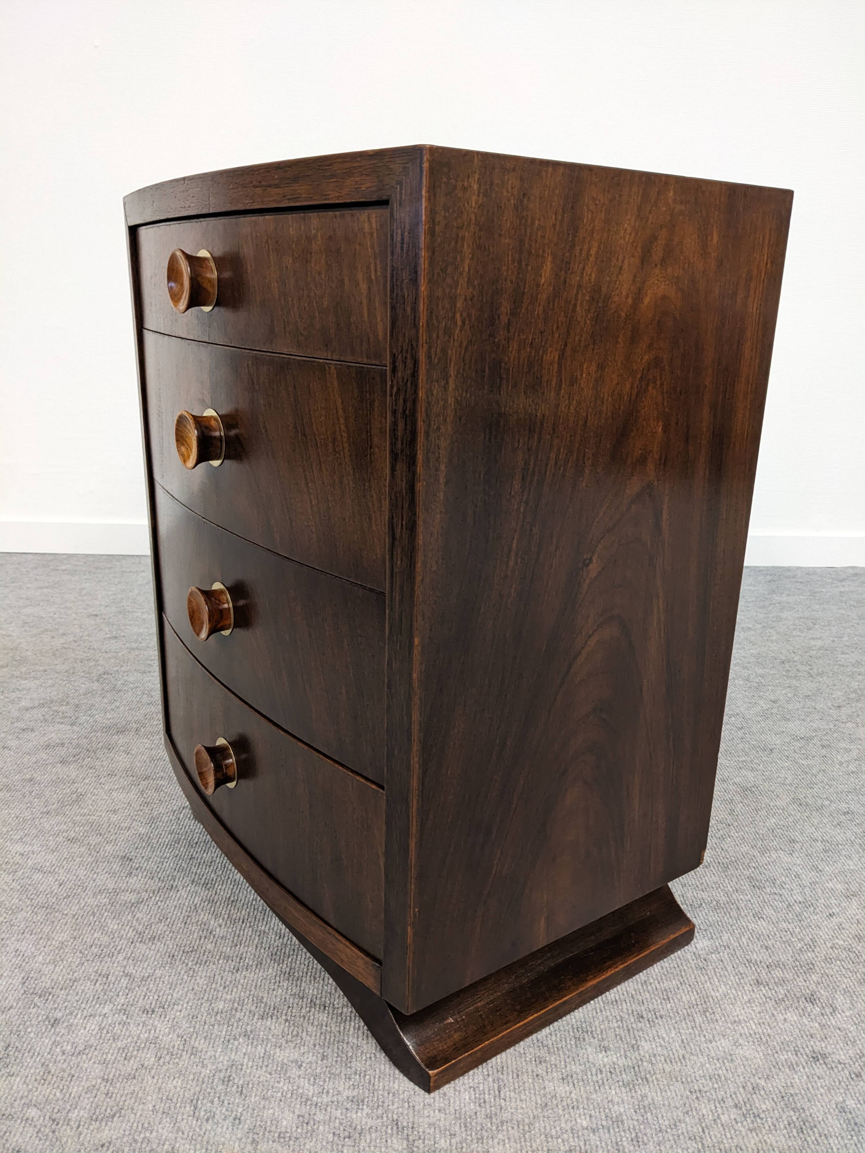 Pair of Art Deco rosewood bedside tables circa 1930