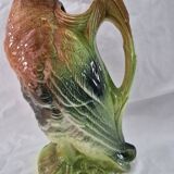 Old barbotine jug Saint Clément Mallard Duck A027
