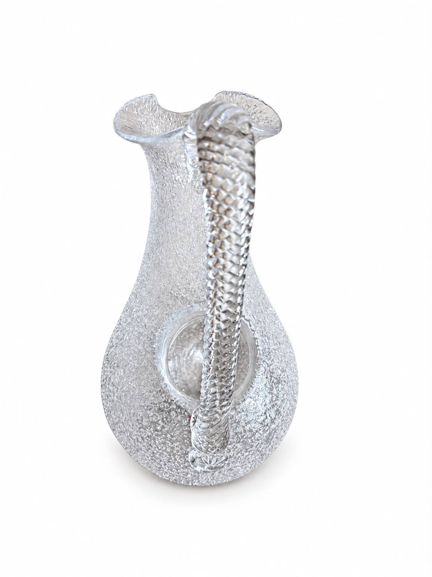 Pichet à glace en cristal givré Baccarat.