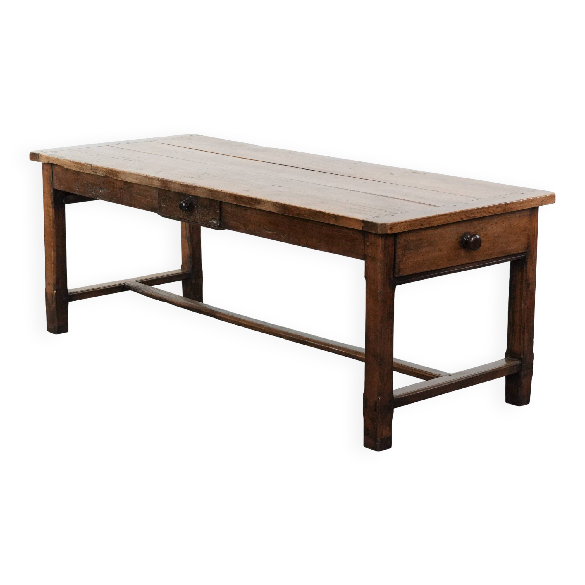 Robust French farmhouse antique dining table from the 18th century